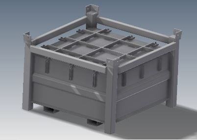 Caisson gerbable pour déchets radioactifs