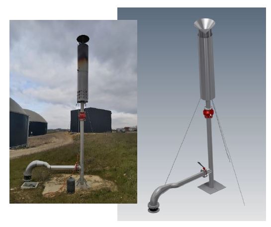 Torchère pour unité de méthanisation